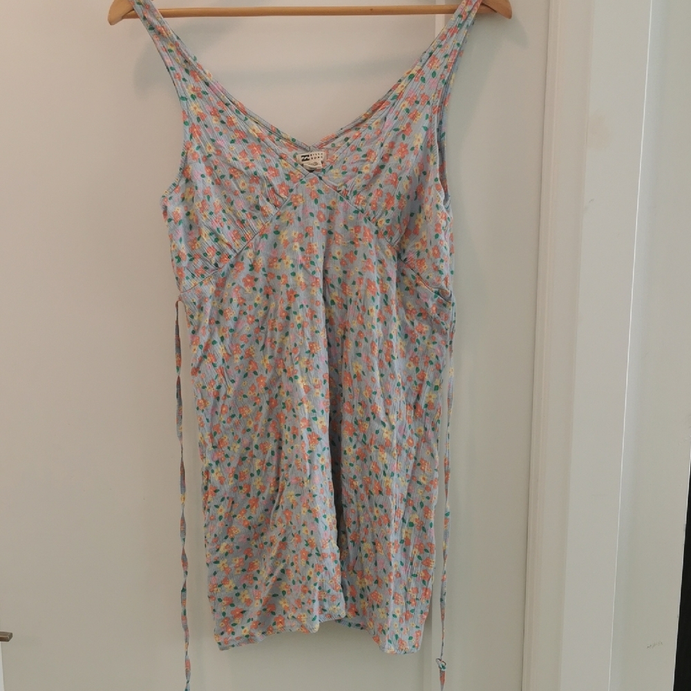 Billabong Light Blue Floral V-Neck Sundress